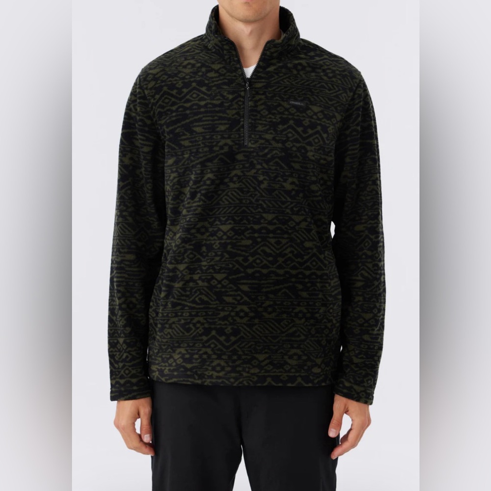 NWT O’NEILL Carson 1/4 Zip Superfleece in Dark Olive